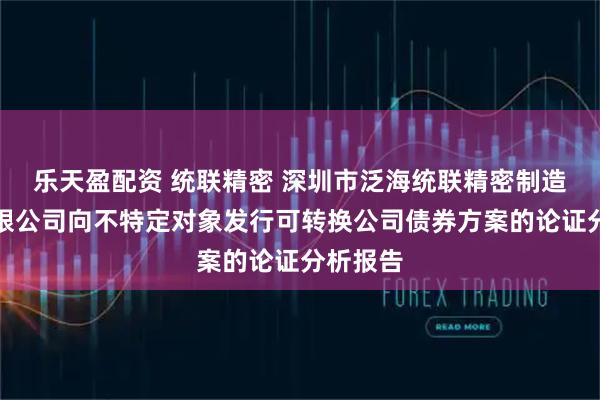 乐天盈配资 统联精密 深圳市泛海统联精密制造股份有限公司向不特定对象发行可转换公司债券方案的论证分析报告